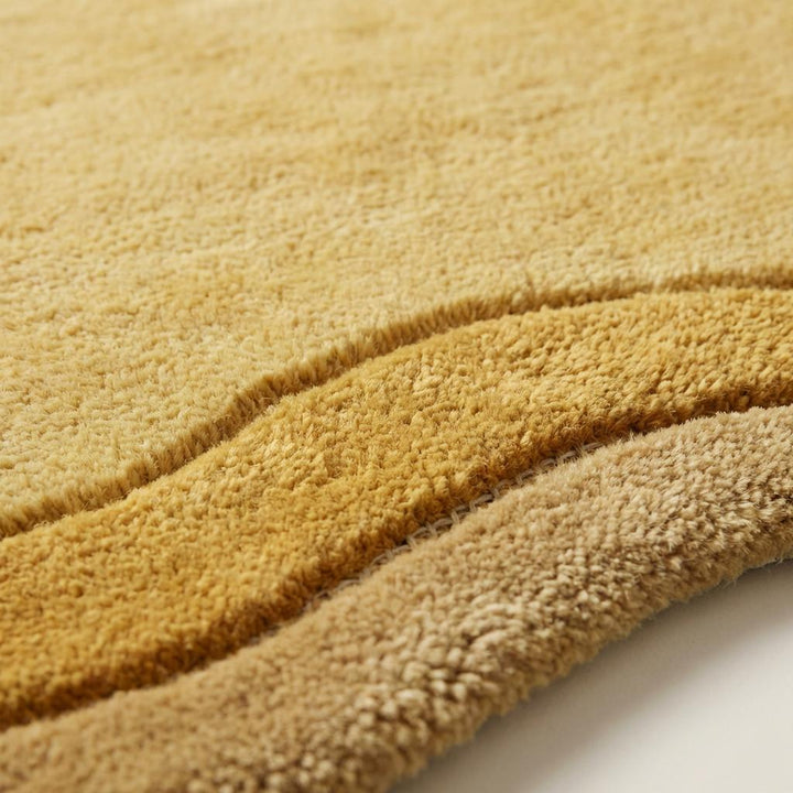 Translation missing: es.Hand Tufted Mustard Abstract Rug, Modern Irregular Wool Area Rug for Scandinavian Living Room Decor