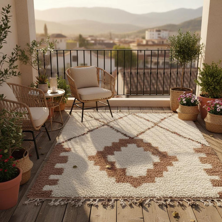 Translation missing: es.Hand-Tufted Wool Area Rug – Modern Moroccan Geometric Design
