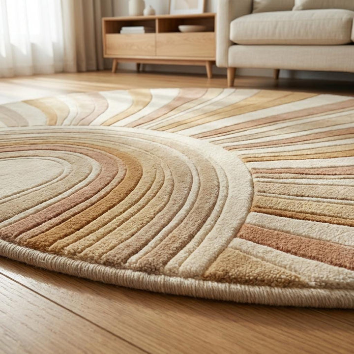Translation missing: es.Soft sculpted hand tufted wool area rug suitable for bedroom, lounge, or reading corner décor