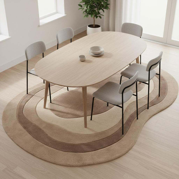 Translation missing: es.Hand Tufted Wool Rug, Irregular Organic Neutral Scandinavian Decor