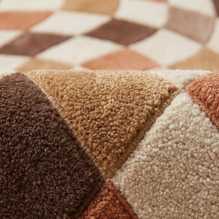 Translation missing: es.Hand Tufted Wool Rug, Retro Geometric Area Rug for Living Room, Mid Century Modern Carpet __etsy:8000470670