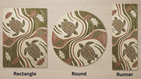 Translation missing: en.Hand Tufted Wool Turtle Area Rug Nature Coastal Living Room Decor