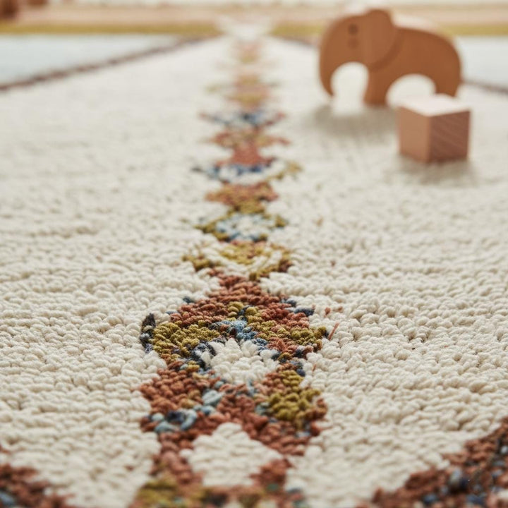 Translation missing: es.Hand-Woven Moroccan Wool Rug | Blush Pink &amp; Sage Berber Design