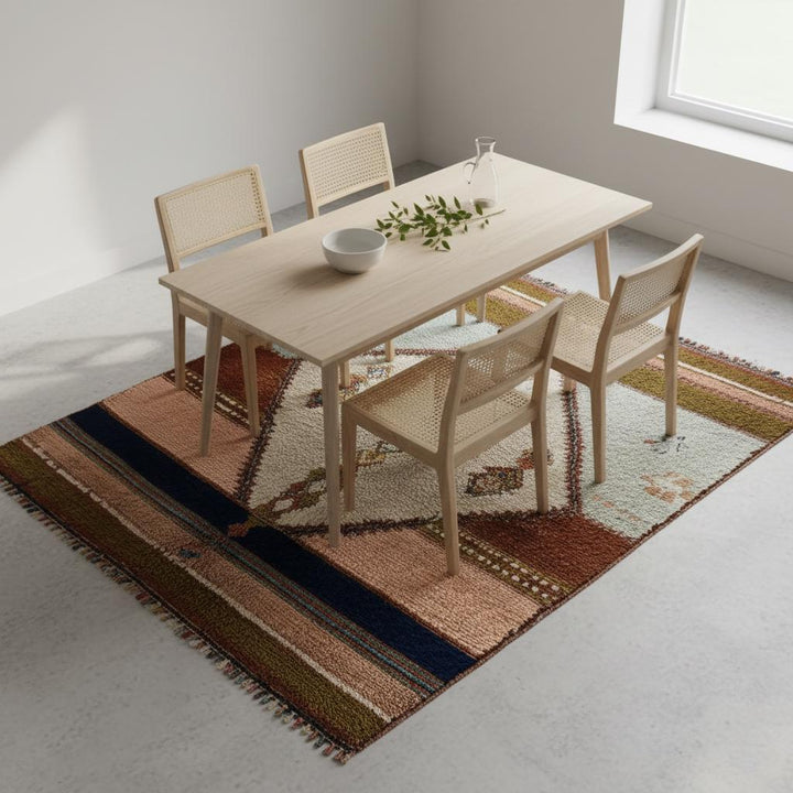 Translation missing: es.Hand-Woven Moroccan Wool Rug | Blush Pink &amp; Sage Berber Design