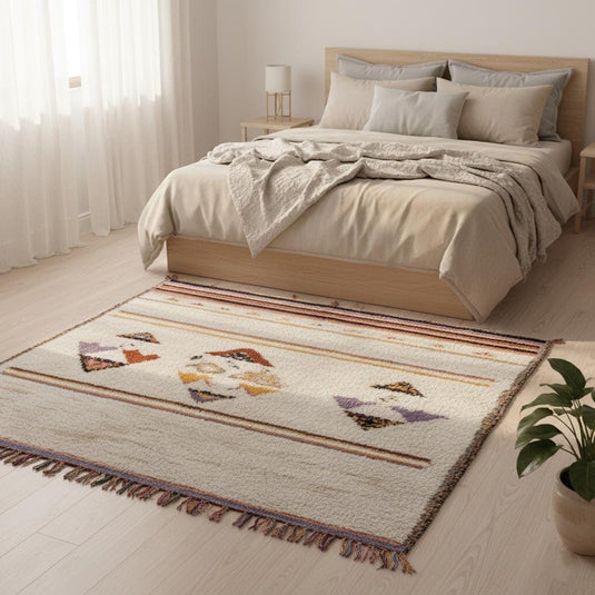 Translation missing: es.Hand-loomed Wool Rug – Blush Pink Moroccan Tribal Kilim