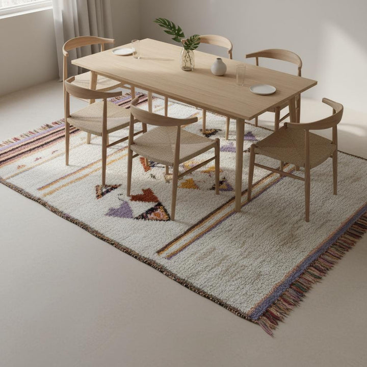 Translation missing: es.Hand-loomed Wool Rug – Blush Pink Moroccan Tribal Kilim