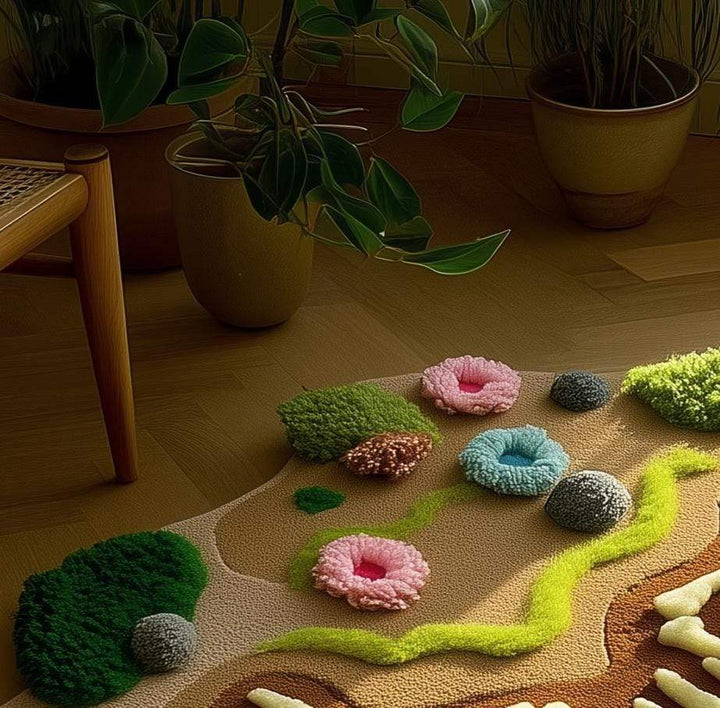 Translation missing: en.Handmade tufted dinosaur skeleton rug with 3D textured colorful carpet design
