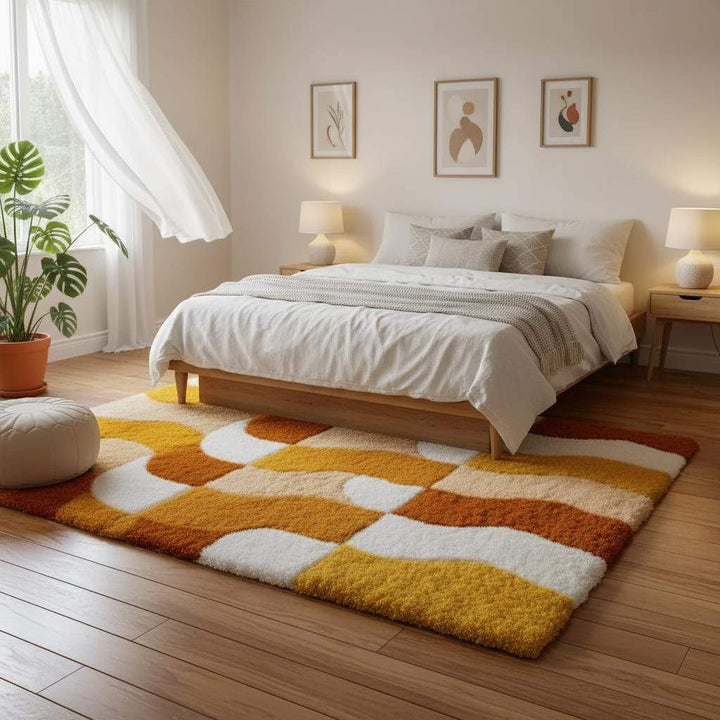 Translation missing: en.Handmade Tufted Shag Rug: Retro 70s Boho Wavy Design