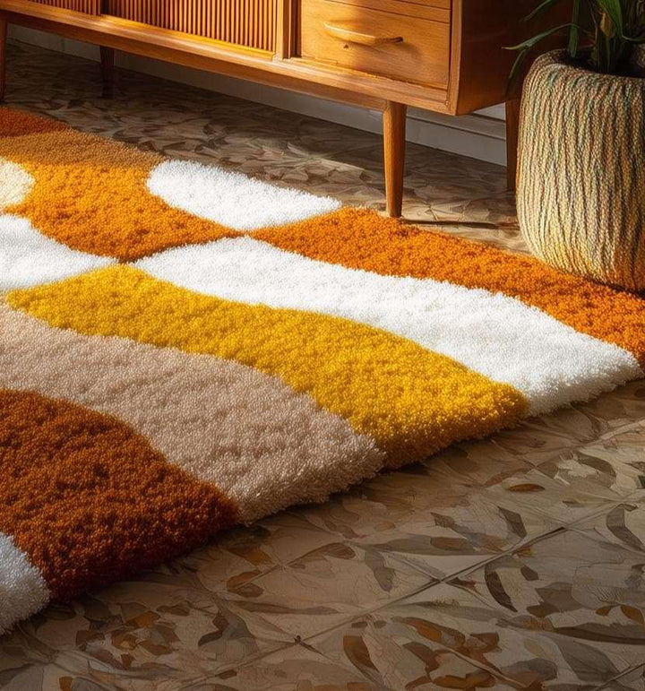 Translation missing: en.Handmade Tufted Shag Rug: Retro 70s Boho Wavy Design