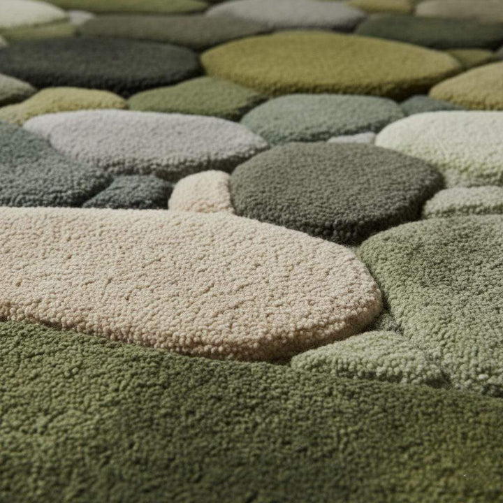 Translation missing: en.Handmade Wool Pebble Rug: 3D Stone Carpet, Biophilic Decor Teppich