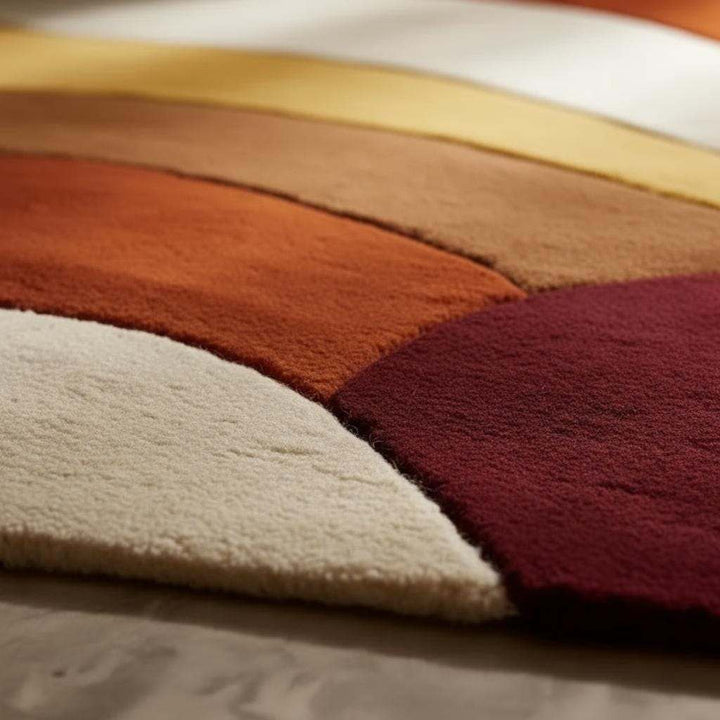 Translation missing: en.Handmade Wool Rug: Retro 70s Abstract Wavy Design