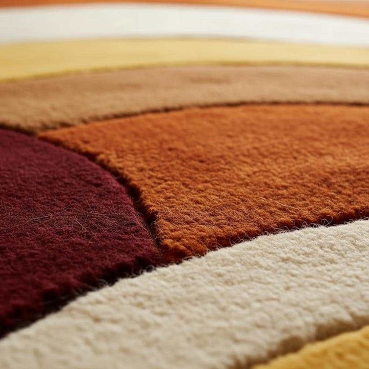 Translation missing: en.Handmade Wool Rug: Retro 70s Abstract Wavy Design