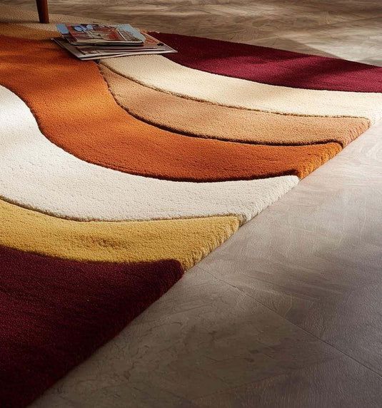 Translation missing: en.Handmade Wool Rug: Retro 70s Abstract Wavy Design