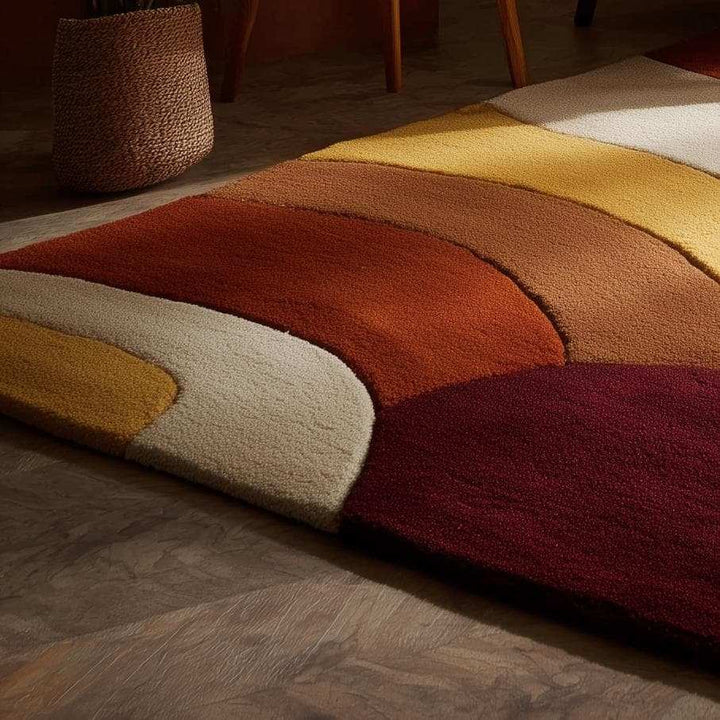 Translation missing: en.Handmade Wool Rug: Retro 70s Abstract Wavy Design