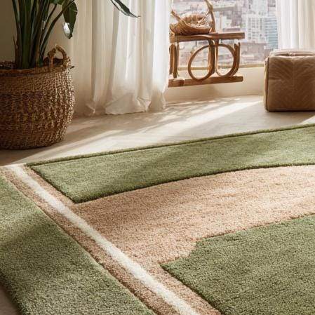 Translation missing: es.Handmade baseball rug with plush wool tufted baseball diamond design for kids rooms and sports decor