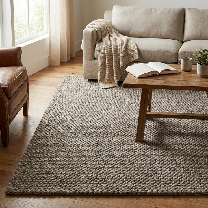Translation missing: es.Handmade Chunky Knit Wool Rug | Neutral Texture