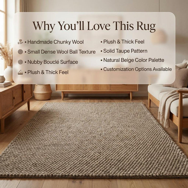 Translation missing: es.Handmade Chunky Knit Wool Rug | Neutral Texture