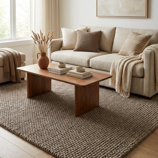 Translation missing: es.Handmade Chunky Knit Wool Rug | Neutral Texture