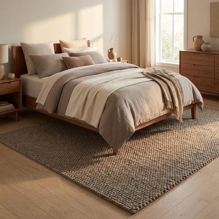Translation missing: es.Handmade Chunky Knit Wool Rug | Neutral Texture