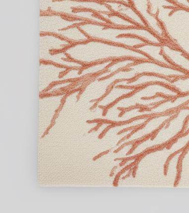 Translation missing: en.Handmade coral reef design tufted rug in beige and terracotta wool for coastal home décor