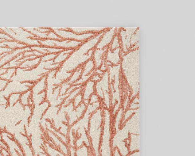 Translation missing: en.Handmade coral reef design tufted rug in beige and terracotta for coastal home décor