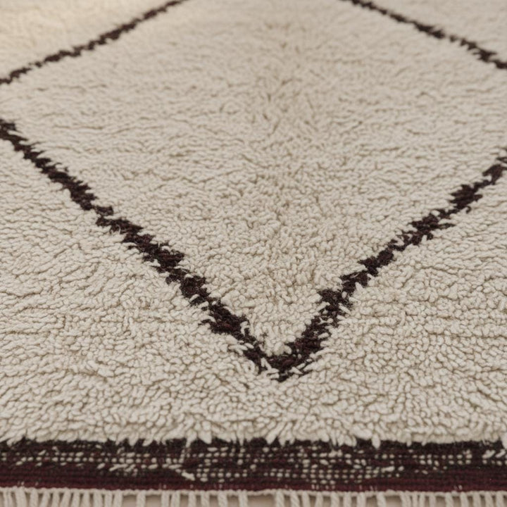 Translation missing: es.Handmade Moroccan Beni Ourain Wool Rug – Ivory Berber Diamond Rug