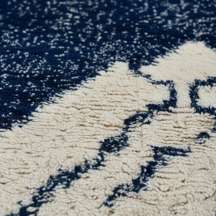 Translation missing: es.Handmade Moroccan Wool Rug | Mountain Berber Design, Boho Art