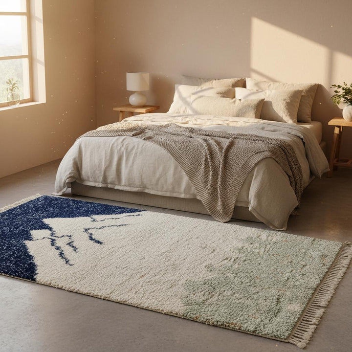 Translation missing: es.Handmade Moroccan Wool Rug | Mountain Berber Design, Boho Art