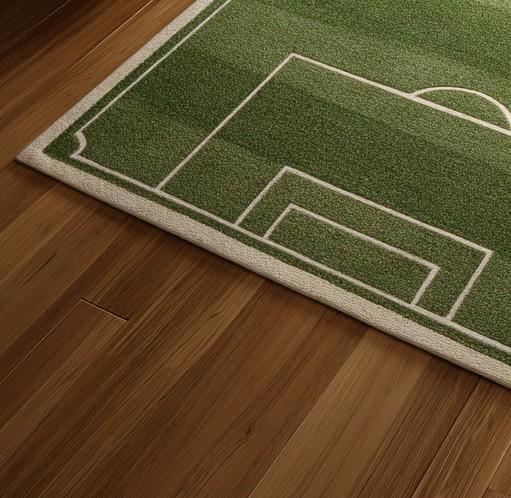 Translation missing: es.Handmade tufted wool soccer field rug for kids playroom, green rectangular area carpet, 5x10 feet custom sports-themed rug