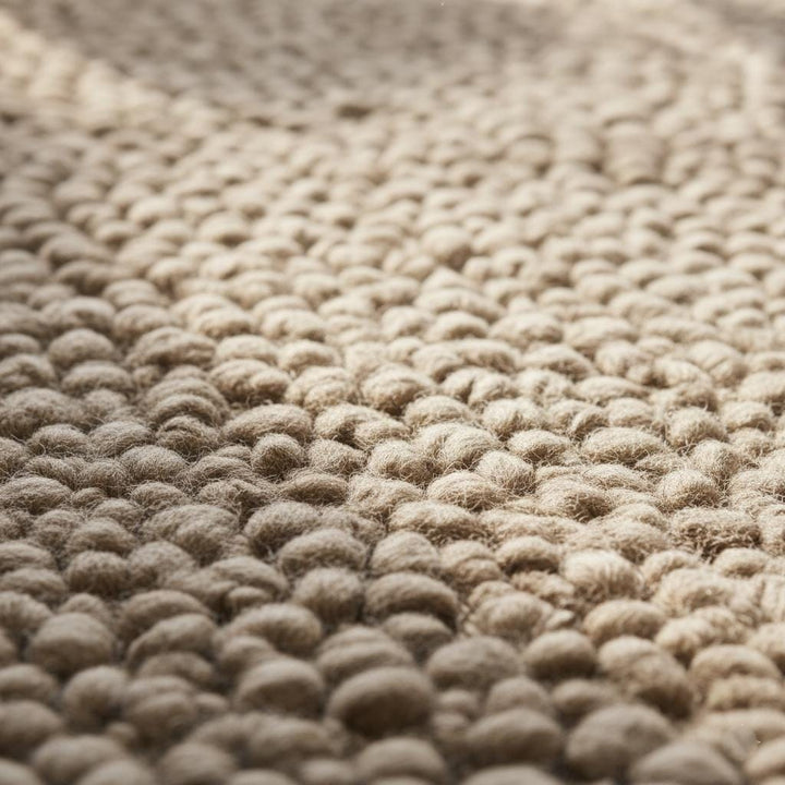 Translation missing: en.Handmade Taupe Felt Ball Rug – Chunky Wool Pom Pom Mat