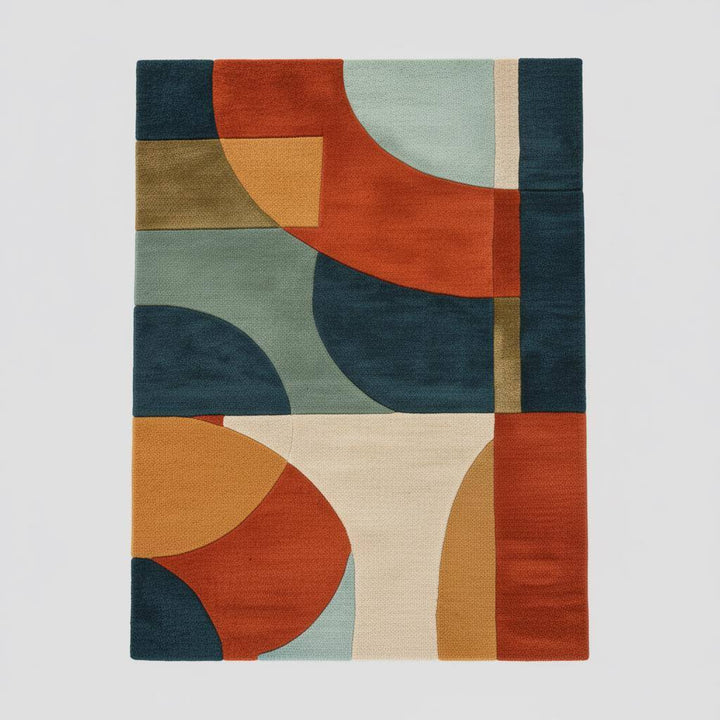 Translation missing: en.Handmade Tufted Abstract Rug, Modern Neutral Wool Carpet, Beige Cream Contemporary Area Rug, Custom Size Living Room Rug. Size- 6x9 feet Rug