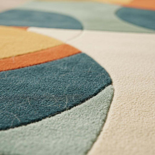 Translation missing: en.Handmade Tufted Abstract Rug, Modern Neutral Wool Carpet, Beige Cream Contemporary Area Rug, Custom Size Living Room Rug. Size- 6x9 feet Rug