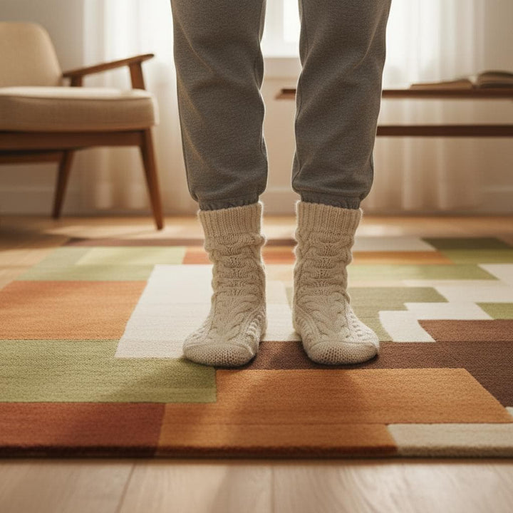 Translation missing: en.Handmade Wool Area Rug | Mid Century Modern Color Block Carpet