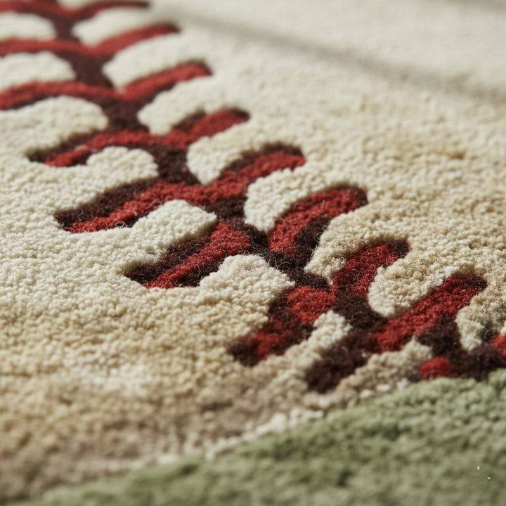 Translation missing: es.Handmade Wool Baseball Rug: Sports Nursery Decor, 8x10