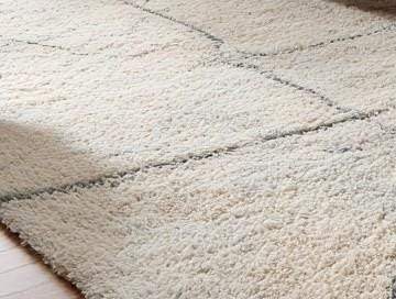 Translation missing: en.Handmade Wool Tufted Area Rug: Ivory Plush Geometric Design