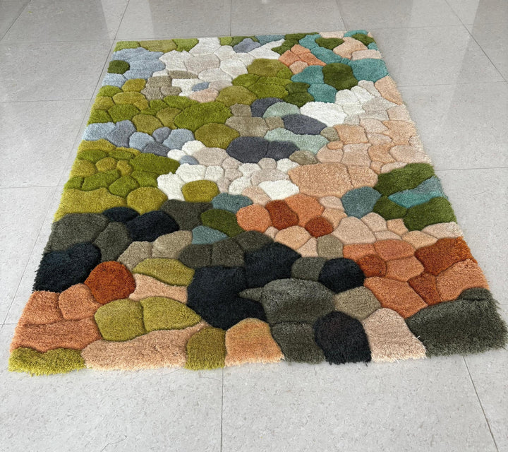 Translation missing: en.Handmade Wool Tufted Moss Rug: Nature-Inspired Forest Floor Carpet