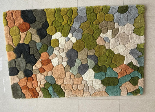 Translation missing: en.Handmade Wool Tufted Moss Rug: Nature-Inspired Forest Floor Carpet