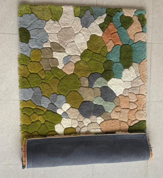 Translation missing: en.Handmade Wool Tufted Moss Rug: Nature-Inspired Forest Floor Carpet