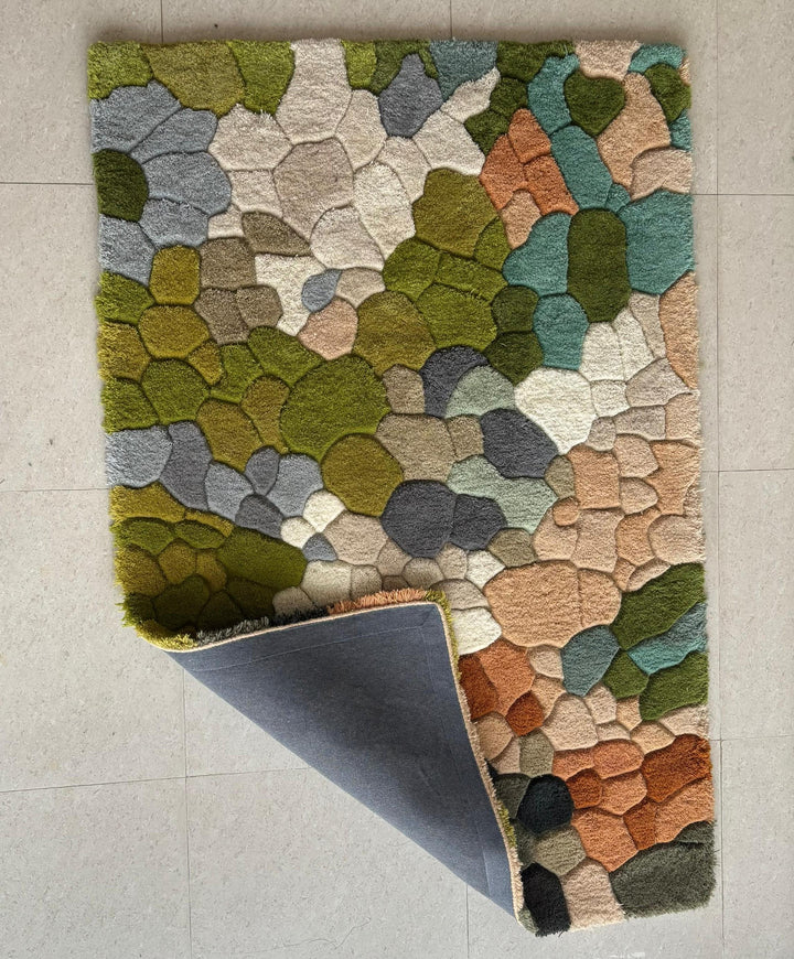Translation missing: en.Handmade Wool Tufted Moss Rug: Nature-Inspired Forest Floor Carpet