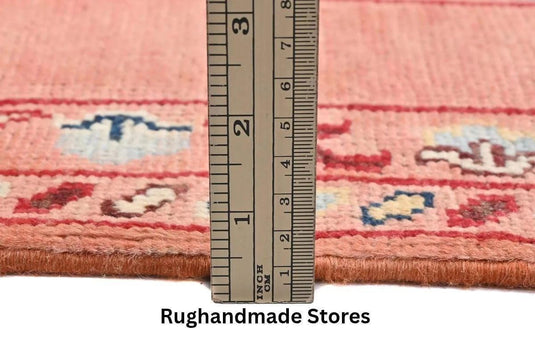Translation missing: es.Handmade Wool Turkish Knot Rug: Pink &amp; Yellow Oushak Area Rug