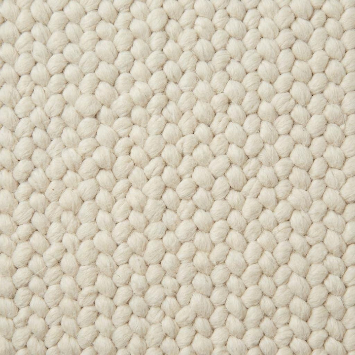Translation missing: es.Handwoven Chunky Wool Rug, Cream Knit Scandinavian Decor