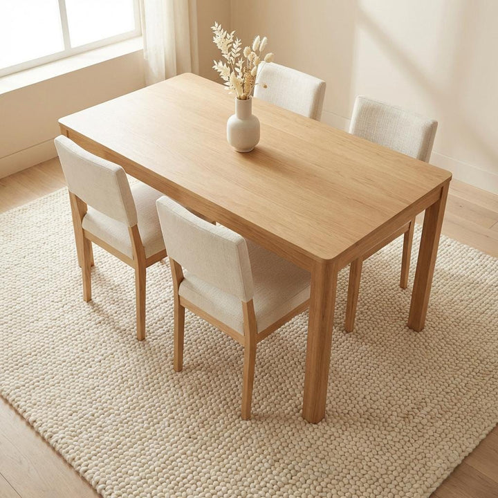 Translation missing: es.Handwoven Chunky Wool Rug, Cream Knit Scandinavian Decor