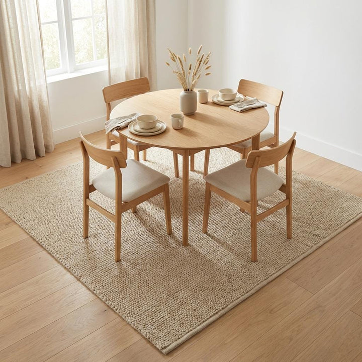 Translation missing: es.Handwoven Chunky Wool Rug – Neutral Farmhouse Texture