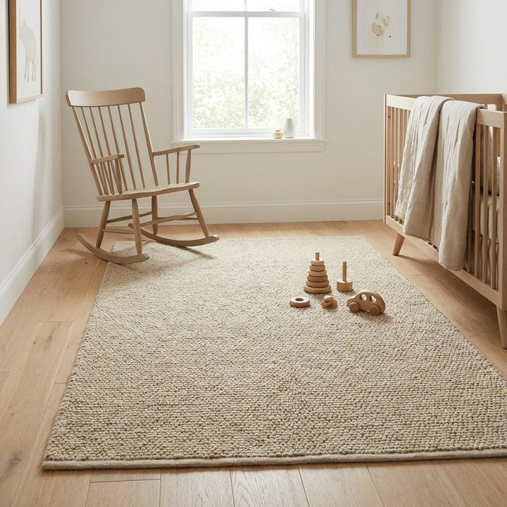Translation missing: es.Handwoven Chunky Wool Rug – Neutral Farmhouse Texture