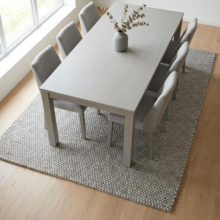 Translation missing: es.Handwoven Chunky Wool Rug | Neutral Gray, Scandinavian Farmhouse Decor