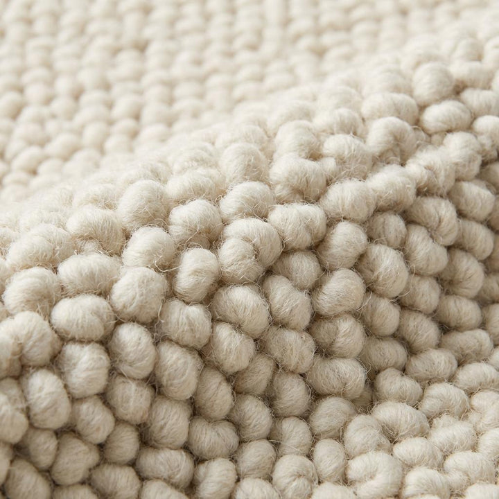 Translation missing: es.Handwoven Chunky Wool Rug, Neutral Scandinavian Decor