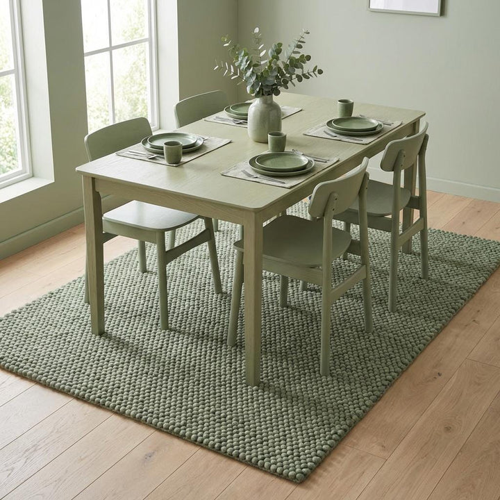 Translation missing: es.Handwoven Chunky Wool Rug, Scandinavian Home Decor