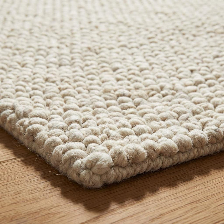 Translation missing: es.Handwoven Chunky Wool Rug, Textured Neutral Scandinavian Decor