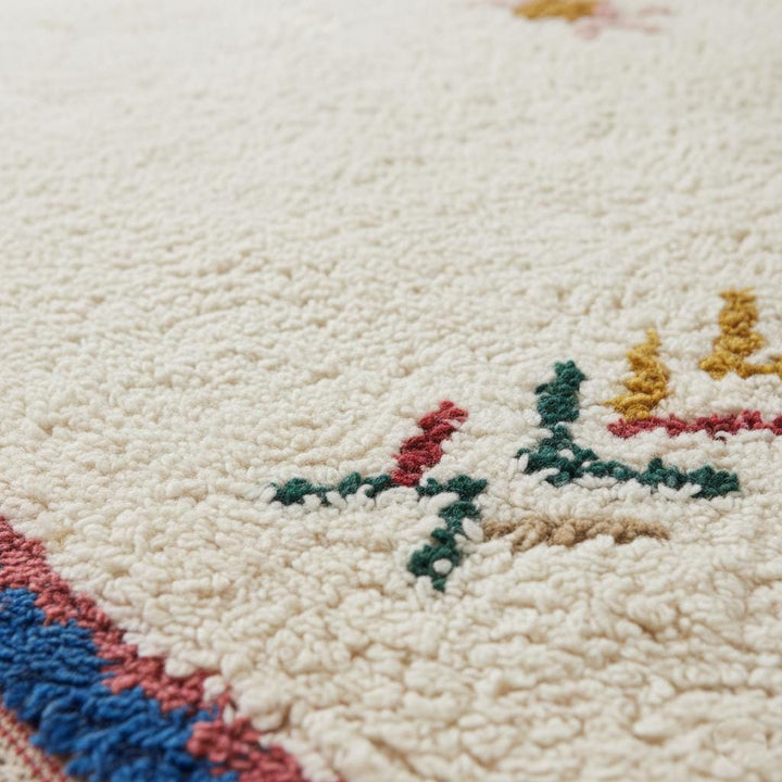 Translation missing: es.Handwoven Moroccan Wool Rug – Cream Berber Carpet, Tribal Boho Decor