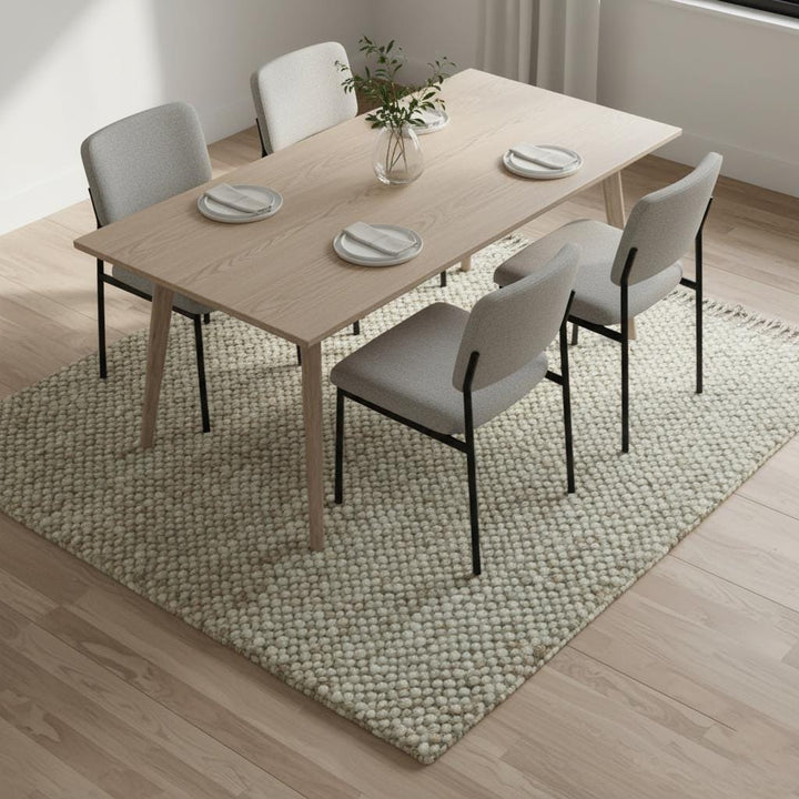 Translation missing: es.Handwoven Wool Pebble Rug – Sage Green &amp; Cream, Boho Nursery Rug